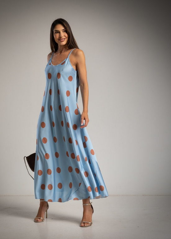 VESTIDO MAXI COM BOLINHAS - ALIBY