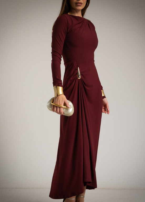 VESTIDO COM FRANZIDO SOFISTICADO - ALIBY