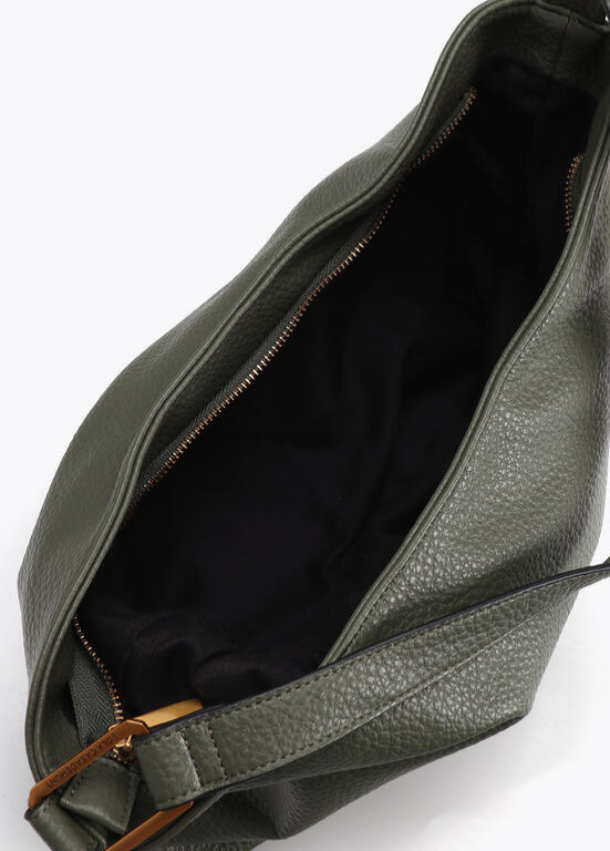 MALA EM ECOPELE VERDE KAKI COM FIVELA CRUZADA LC - LOLA CASADEMUNT