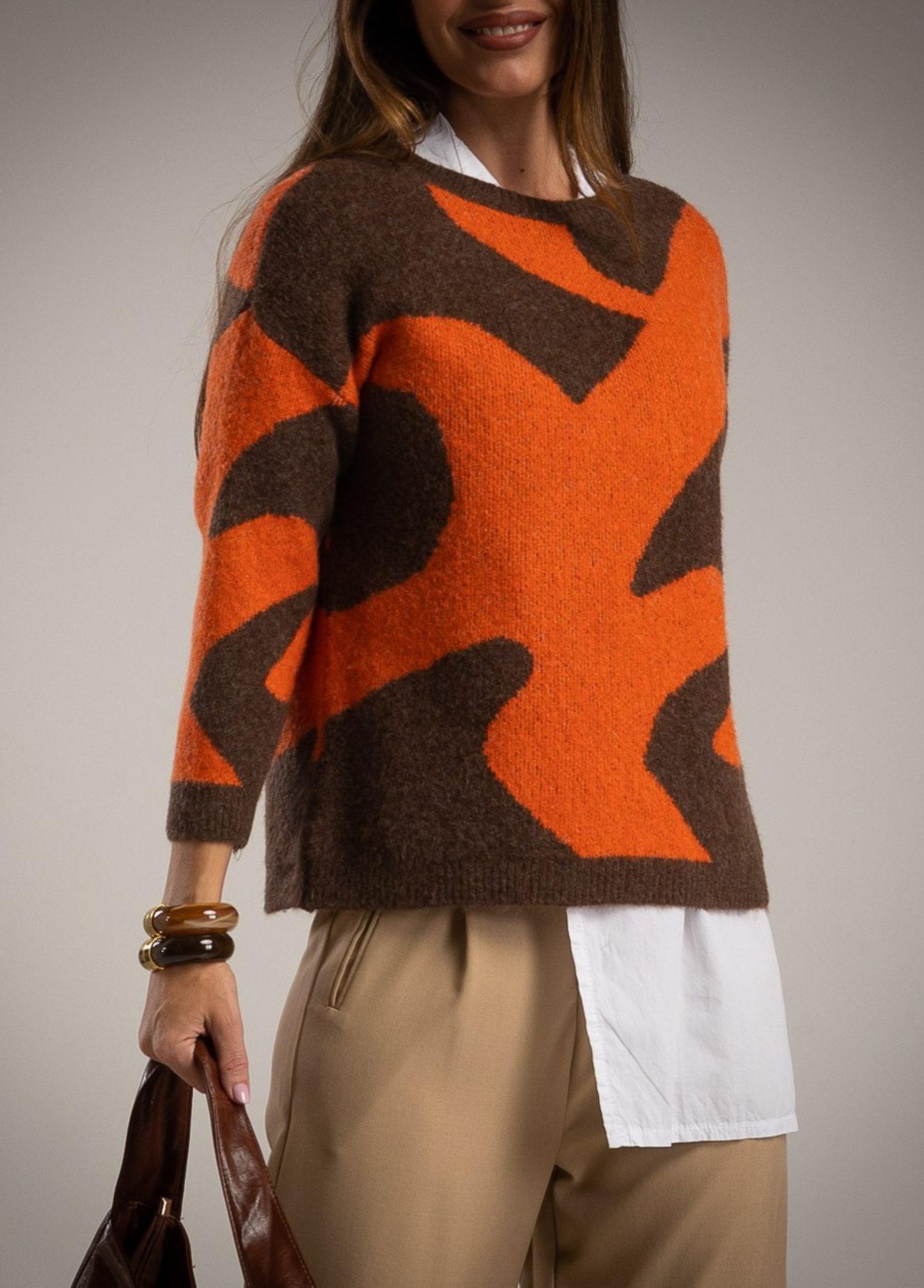 CAMISOLA DE MALHA COM PADRÃO ABSTRATO - ALBANOS