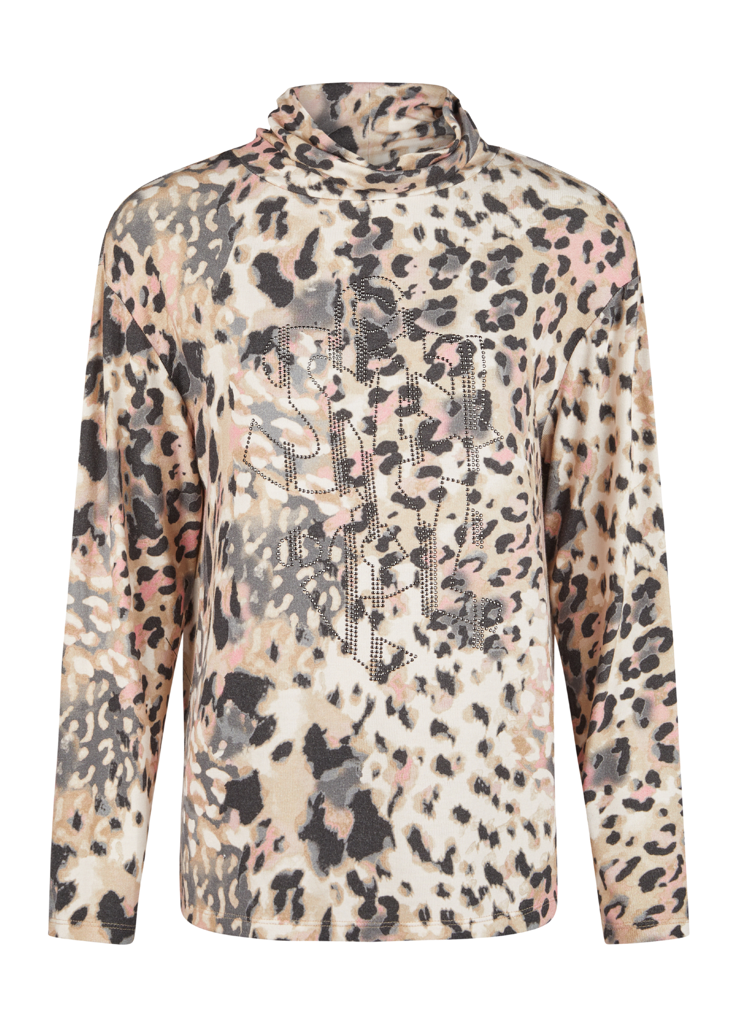 CAMISOLA ANIMAL PRINT COM LIGEIRA GOLA E STRASS - BARBARA LEBEK