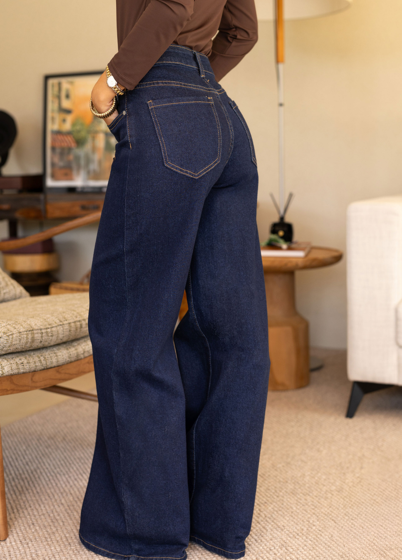 JEANS WIDE LEG  DE CINTURA MÉDIA - FERRACHE