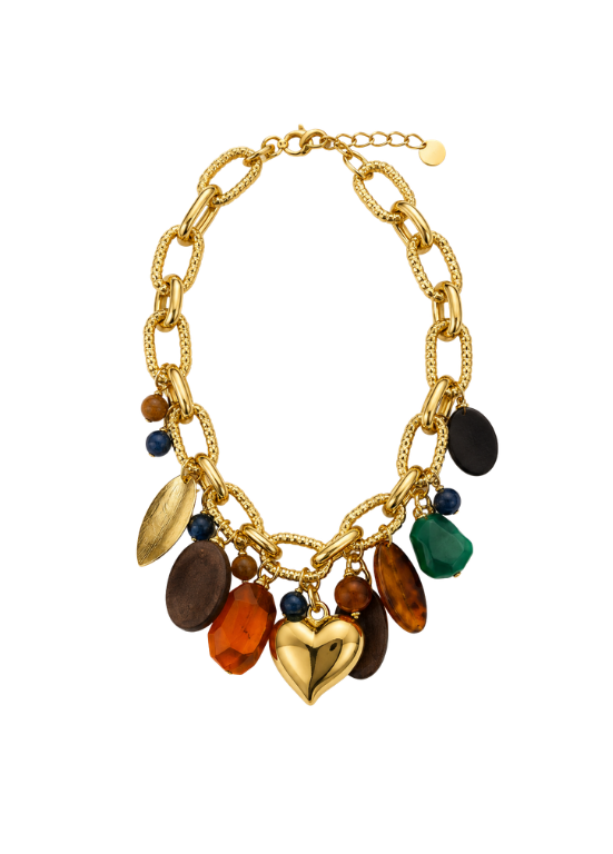 COLAR DOURADO COM DIVERSOS CHARMS - ALIBY