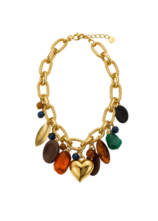 COLAR DOURADO COM DIVERSOS CHARMS - ALIBY