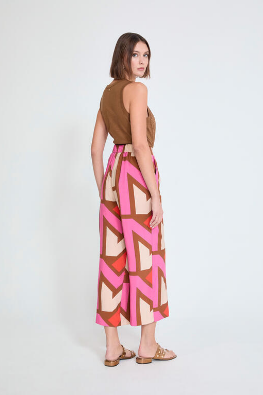 CALÇAS ESTAMPADAS GEOMÉTRICAS MULTICOLOR - LOLA CASADEMUNT BY MAITE