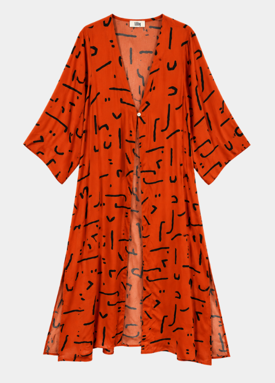 KIMONO COMPRIDO EM VISCOSE - ALIBY