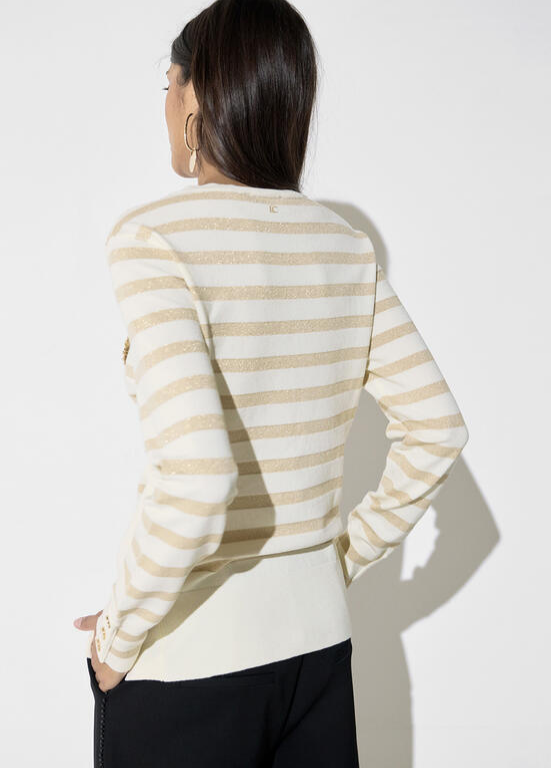 JERSEY DE MALHA COM RISCAS, LUREX E BRAZÃO LC - LOLA CASADEMUNT