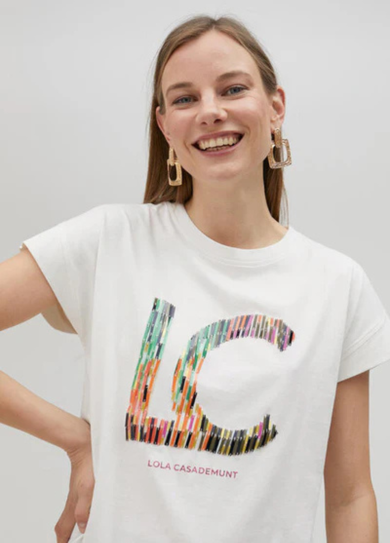 T-SHIRT PAETÊS MULTICOLOR - LOLA CASADEMUNT