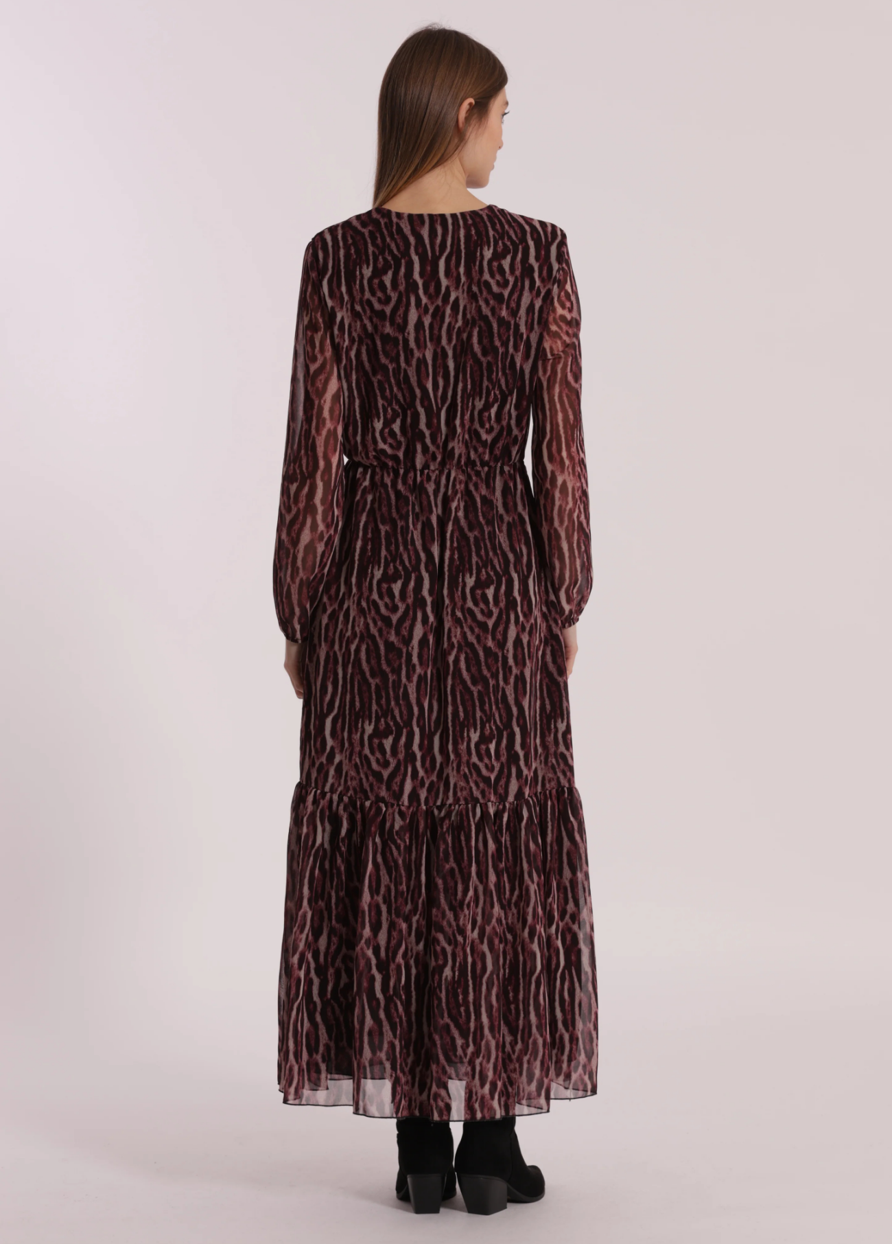 VESTIDO LONGO COM ESTAMPA ANIMAL - MIMI MUA