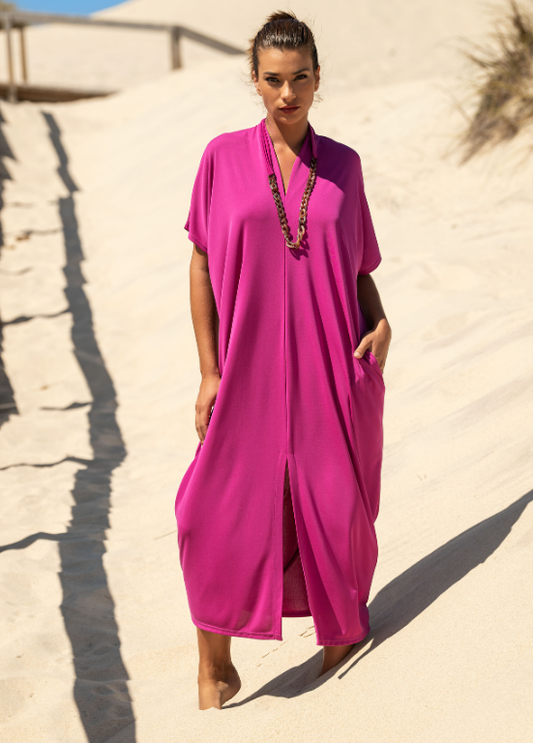 VESTIDO TIPO KAFTAN MALHA FRIA - SCUSI