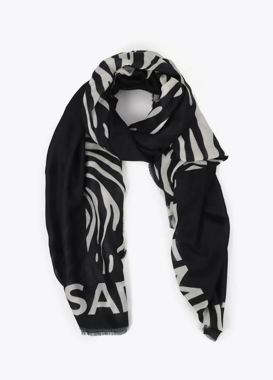 ECHARPE ZEBRADA EM PRETO E BRANCO - LOLA CASADEMUNT