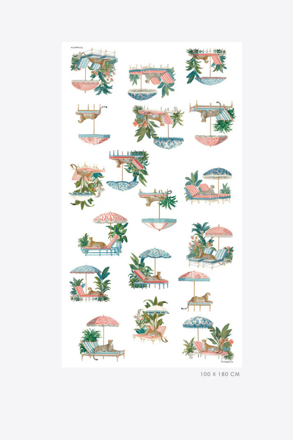 ECHARPE COM ESTAMPADO LEOPARDO E GUARDA-CHUVA - VILAGALLO