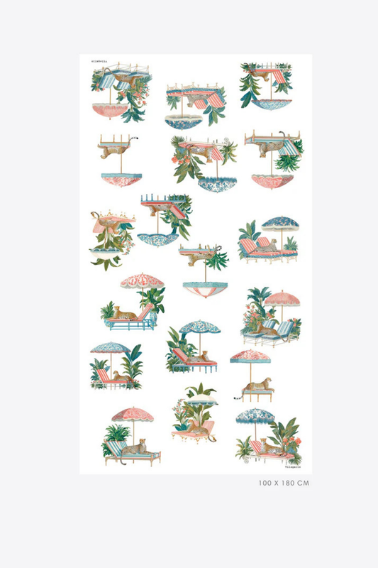 ECHARPE COM ESTAMPADO LEOPARDO E GUARDA-CHUVA - VILAGALLO