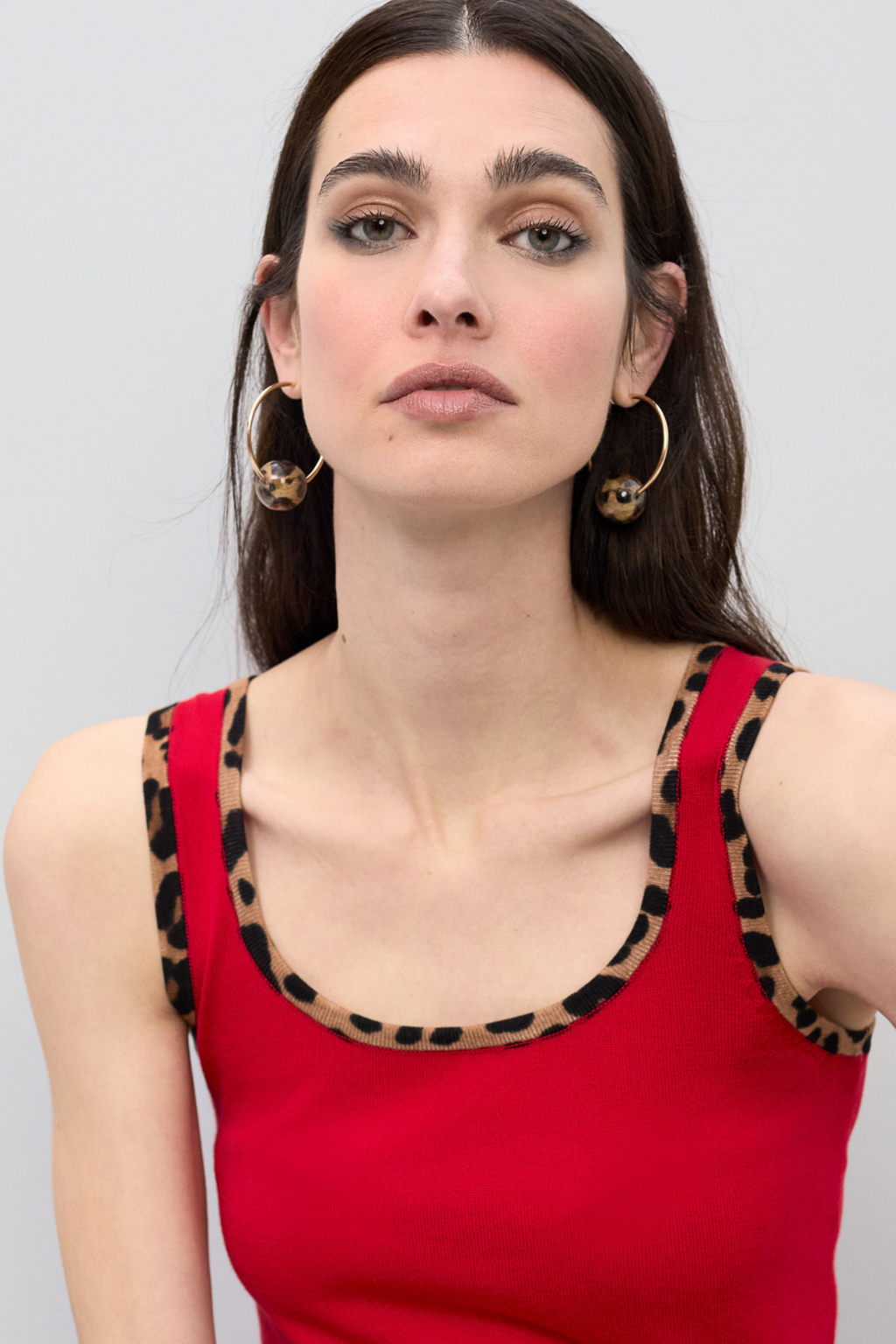 TOP VERMELHO COM CONTRASTE ANIMAL PRINT - LOLA CASADEMUNT