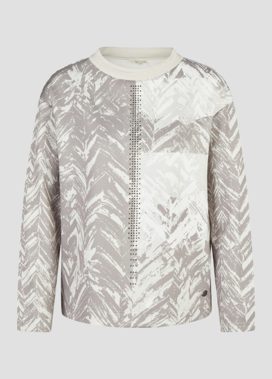 CAMISOLA DE MALHA ESTAMPADA EM NUDES COM STRASS - BARBARA LEBEK