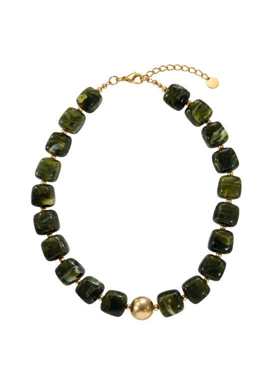 COLAR VERDE MARMOREADO - ALIBY
