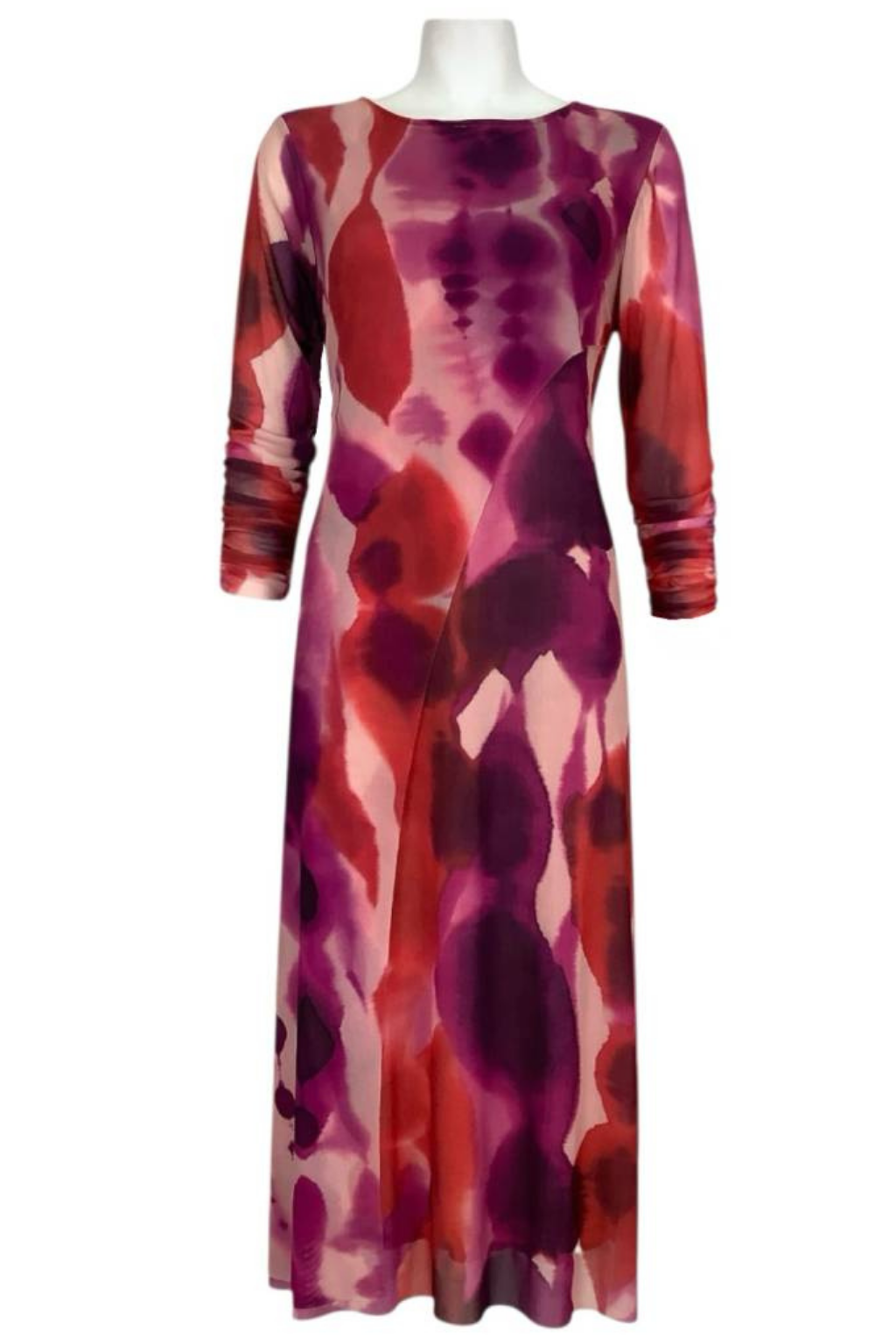 VESTIDO MIDI ESTAMPADO FÚCSIA - ADET