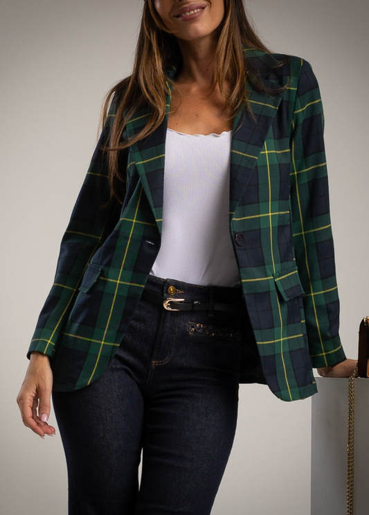 BLAZER XADREZ AZUL E VERDE - ALBANOS