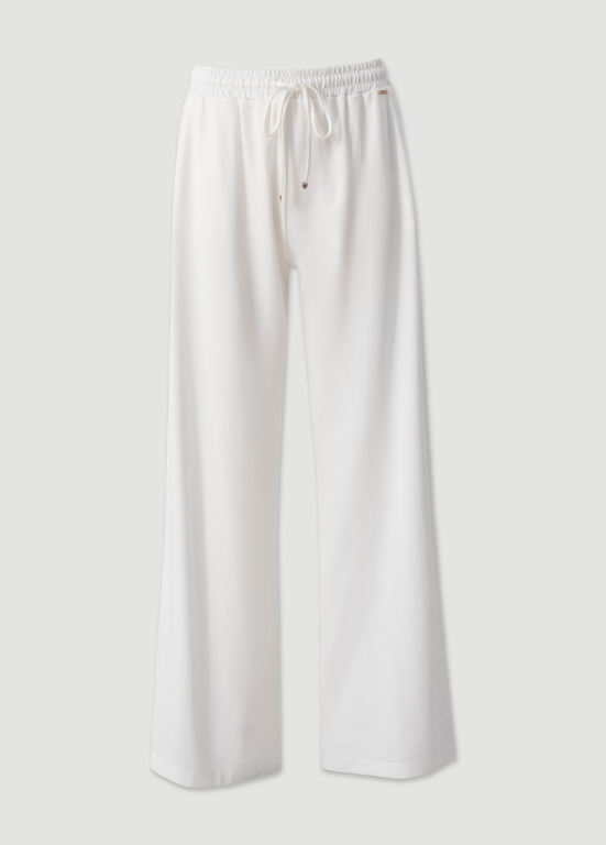 CALÇA FEMININA WIDE LEG EM MALHA FLUIDA  COM ELÁSTICO - FERRACHE