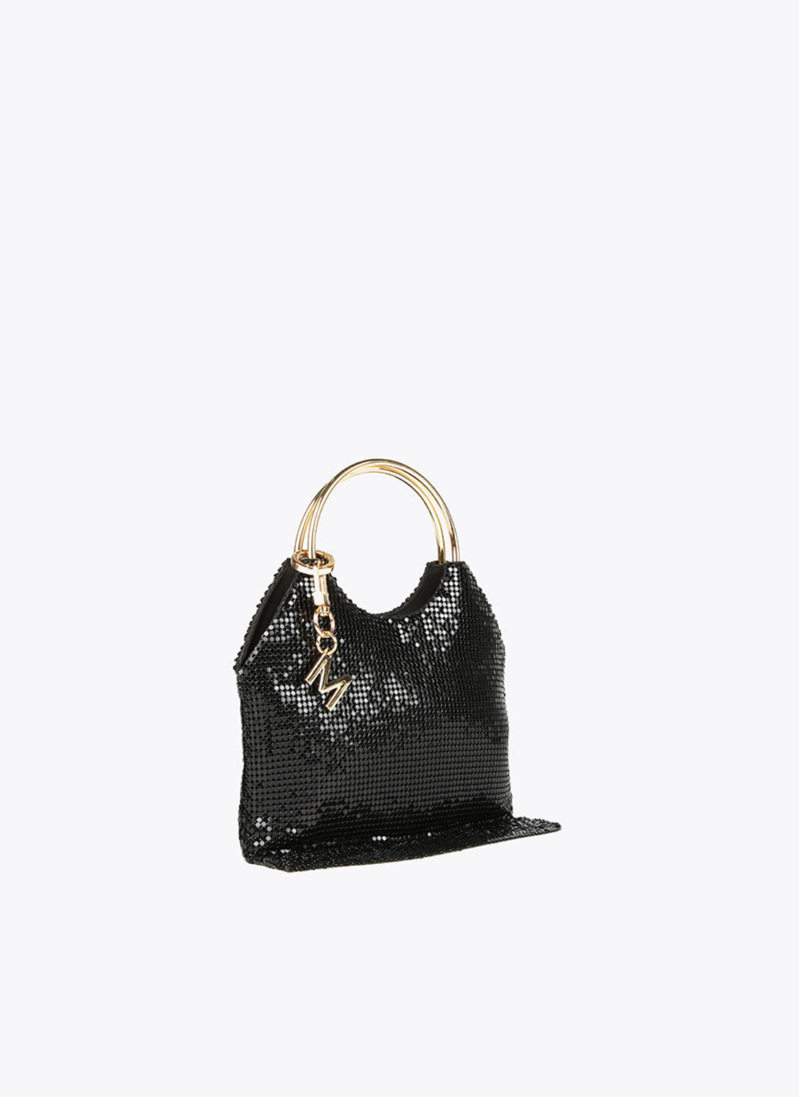BOLSA PRETA COM BRILHOS E ALÇA - LOLA CASADEMUNT