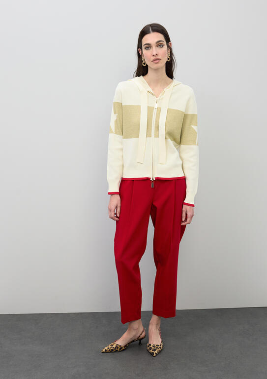 BLUSÃO ELEGANTE DE TRICÔ EM LUREX DOURADO - LOLA CASADEMUNT