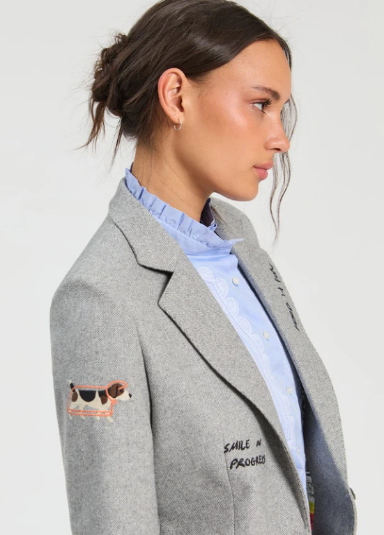 BLAZER CINZA COM BORDADOS - VILAGALLO