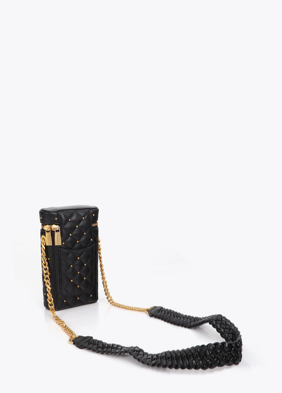 BOLSA DE TELEMÓVEL EM ECOPELE COM EFEITO METALASSÉ E TACHAS DOURADAS LC - LOLA CASADEMUNT