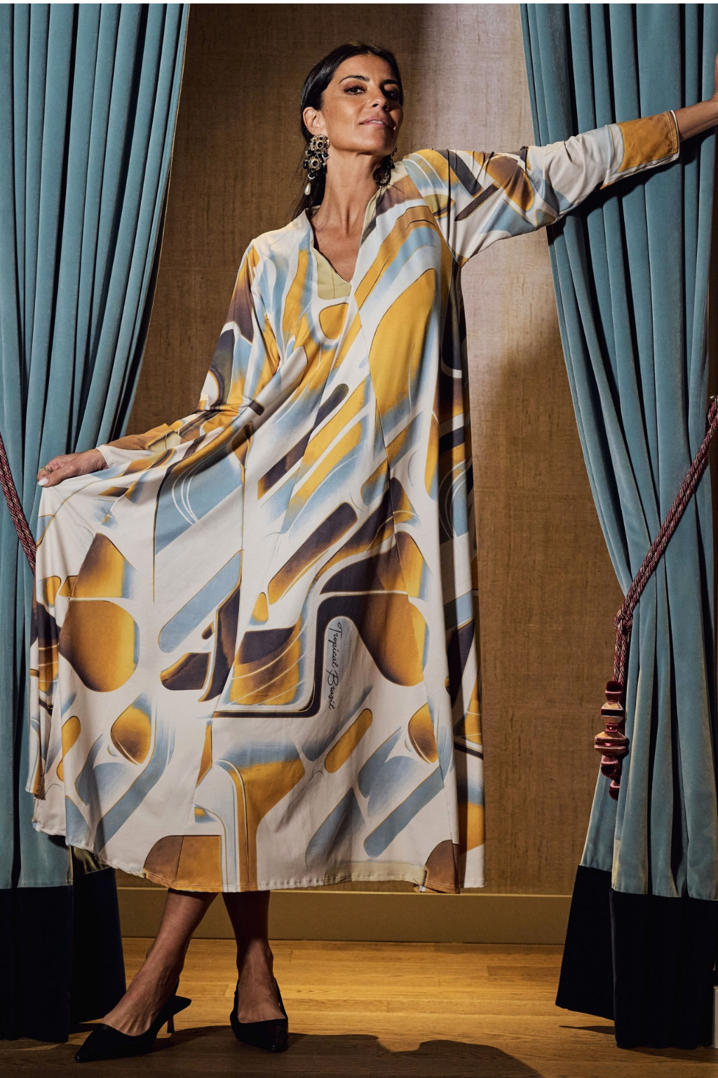 VESTIDO PREMIUM AQUARELA - TROPICAL BRASIL