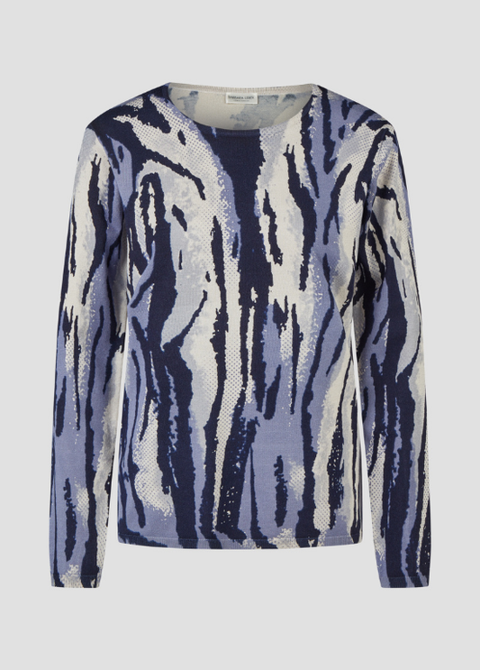 BLUSA LONGLSEEVE EM TONS DE AZUL - BARBARA LEBEK