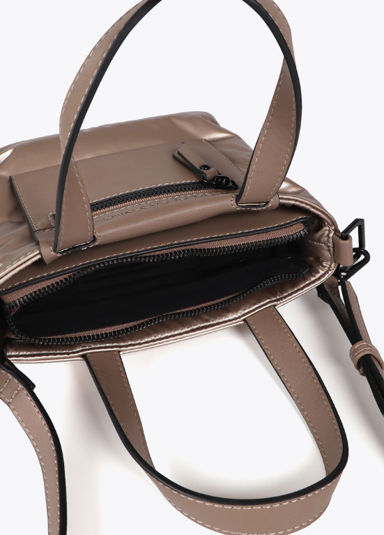 MINI SHOPPER EM NYLON ACETINADO DOURADO - LOLA CASADEMUNT