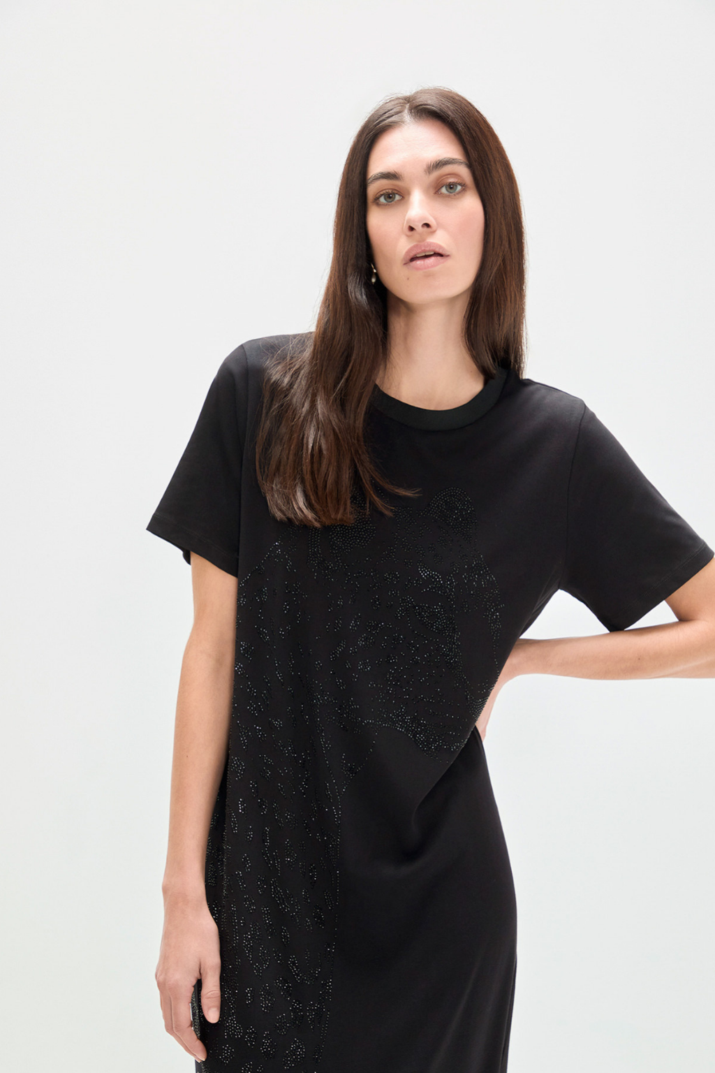 VESTIDO ANIMAL COM STRASS - LOLA CASADEMUNT