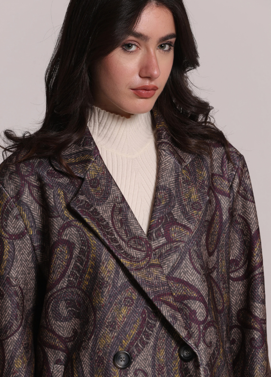 SOBRETUDO ASSERTOADO COM ESTAMPADO PAISLEY - MIMI MUA