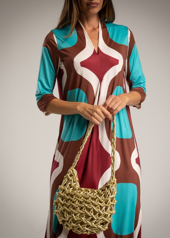 VESTIDO MAXI ESTAMPADO GEOMÉTRICO - ALIBY