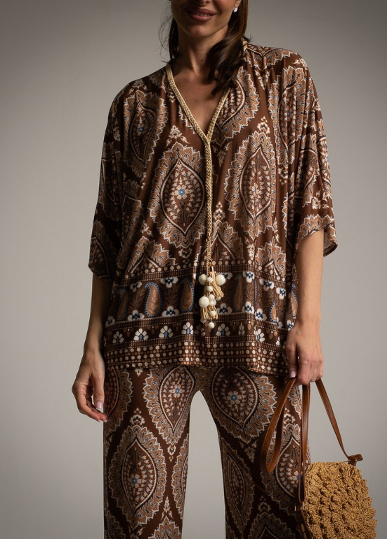 CONJUNTO ESTAMPADO CASTANHO - ALIBY