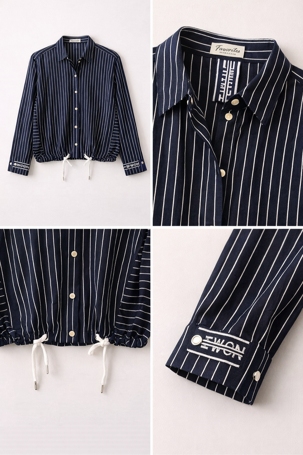 CAMISA RISCA DIPLOMATA COM AJUSTE DE CORDÃO - BÁRBARA LEBEK