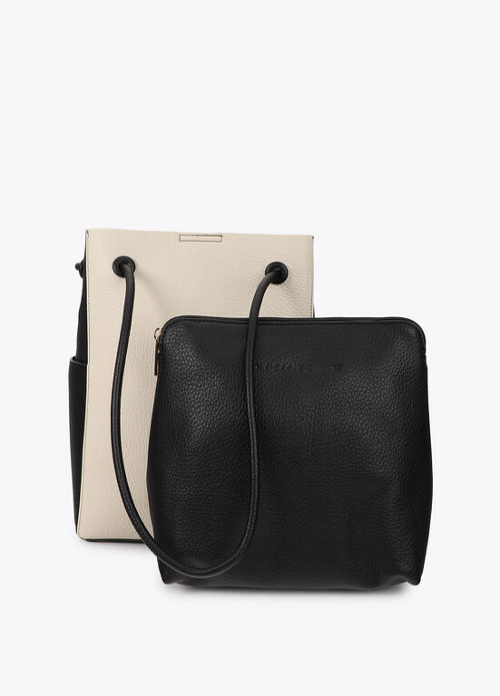 SHOPPER BÁU EM ECOPELE E CONTRASTES BICOLOR LC - LOLA CASADEMUNT