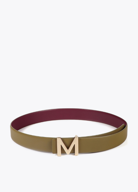 CINTO DE COURO REVERSÍVEL COM FIVELA "M" - LOLA CASADEMUNT