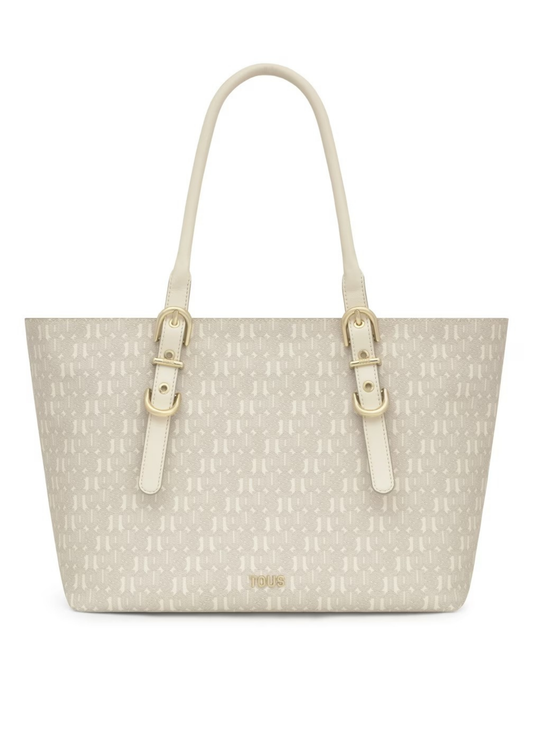 MALA TOTE BAG BEGE TOUS BUCKLES SILHOUETTE - TOUS