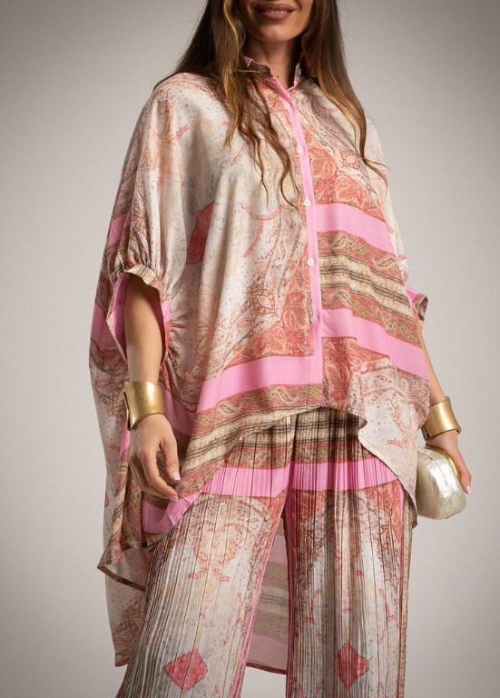 CONJUNTO DE 2 PEÇAS EM TECIDO PLISSADO COM CORNUCÓPIAS - ALIBY