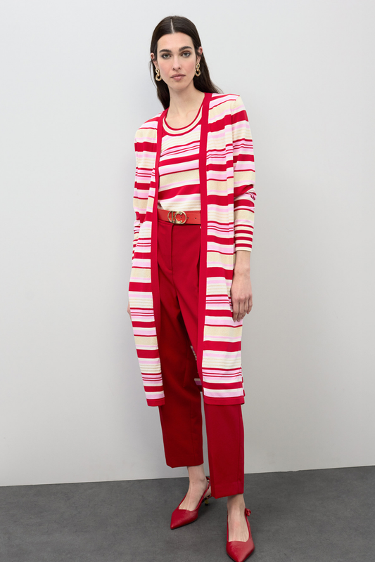 CARDIGAN LONGO RISCAS BICOLOR - LOLA CASADEMUNT