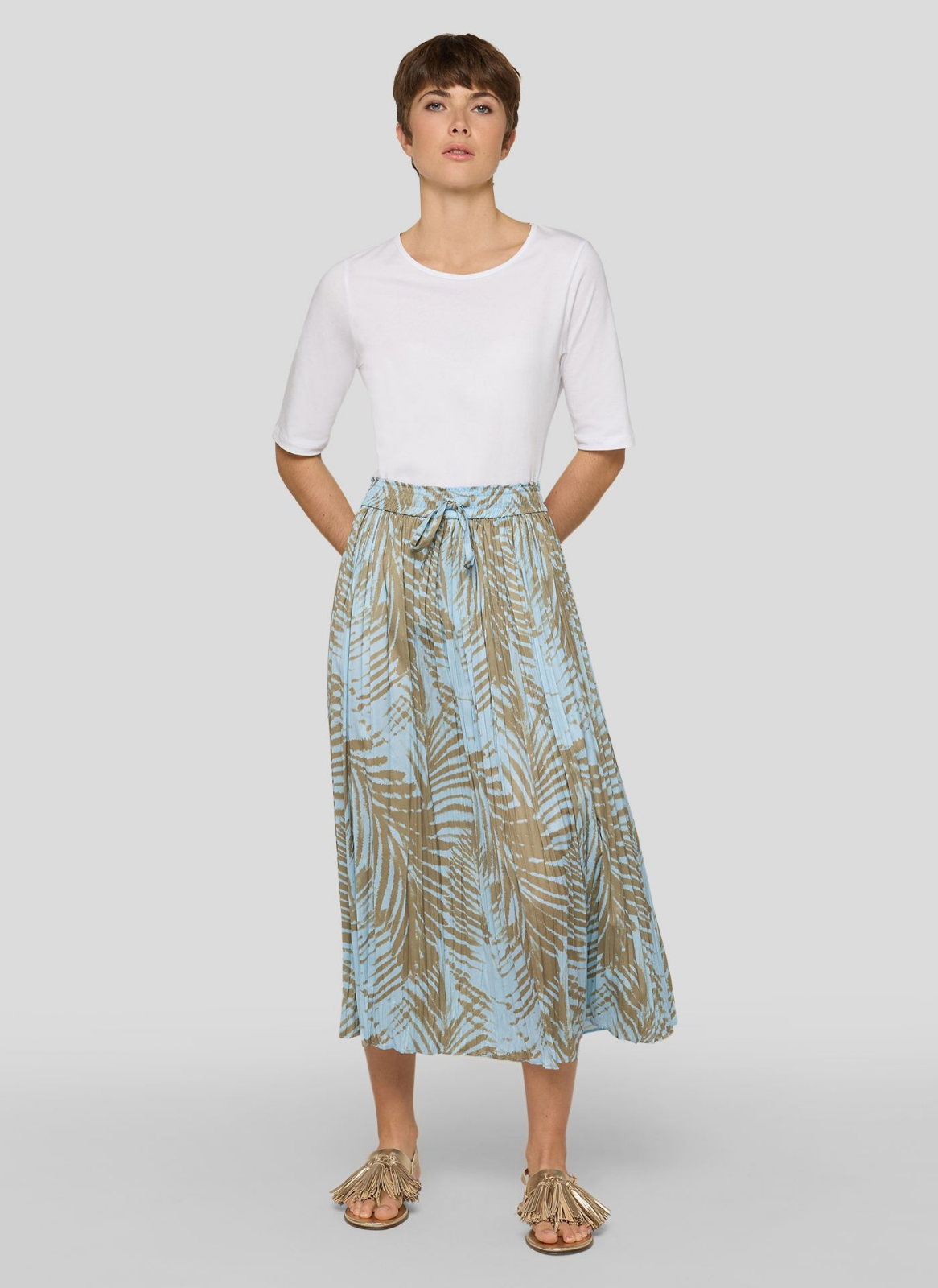 SAIA PLISSADA COM TEMA DE PALMEIRA - RABE