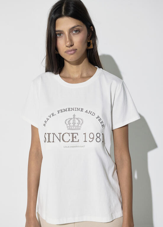 T-SHIRT BRAVE, FEMININE AND FREE SINCE 1981 LC - LOLA CASADEMUNT