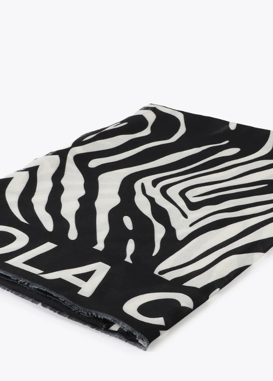 ECHARPE ZEBRADA EM PRETO E BRANCO - LOLA CASADEMUNT