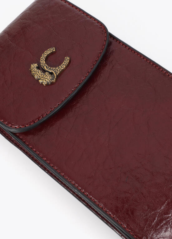 BOLSA TELEMÓVEL EM ECOPELE TEXTURADA BORDEAUX LC - LOLA CASADEMUNT