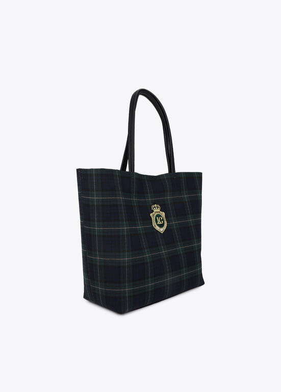 MALA SHOPPER EM XADREZ VERDE E MARINHO LC - LOLA CASADEMUNT