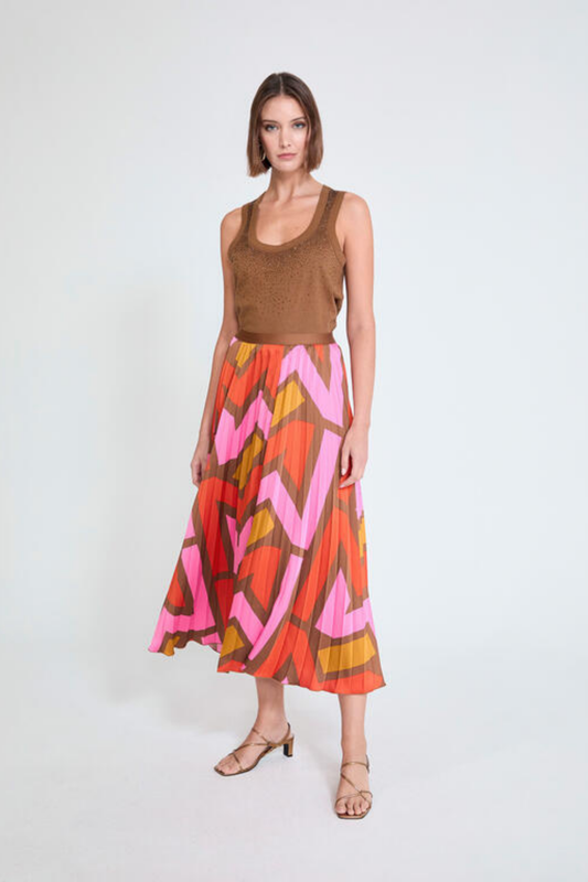 SAIA MIDI PLISSADA ESTAMPADA - LOLA CASADEMUNT BY MAITE