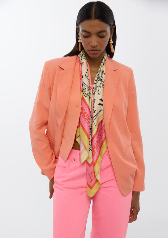 LENÇO DE SEDA CETINADA COM MOTIVOS ICÓNICOS LC - LOLA CASADEMUNT