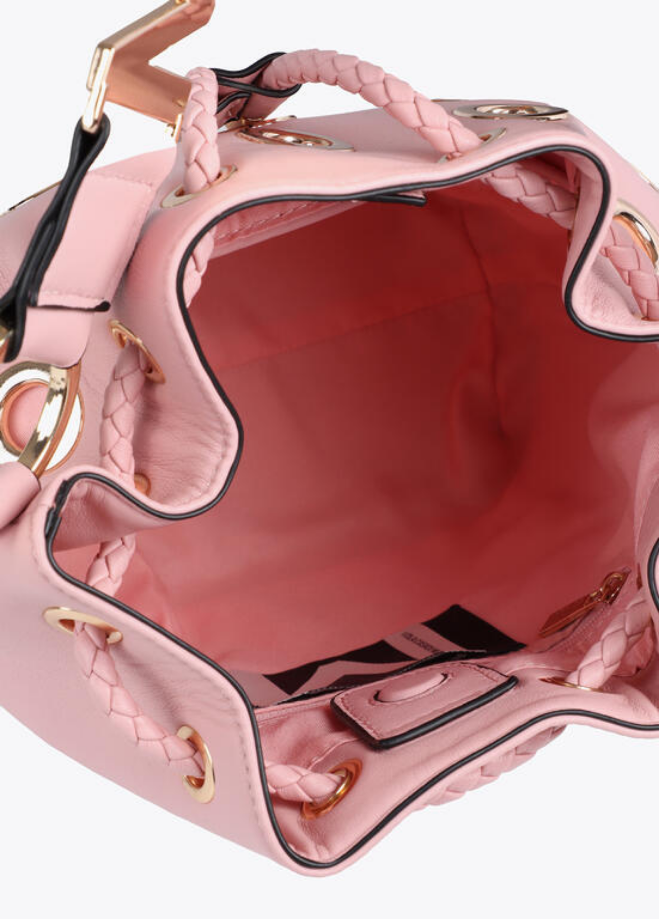 BUCKET BAG COM ILHÓS DOURADAS - LOLA CASADEMUNT BY MAITE