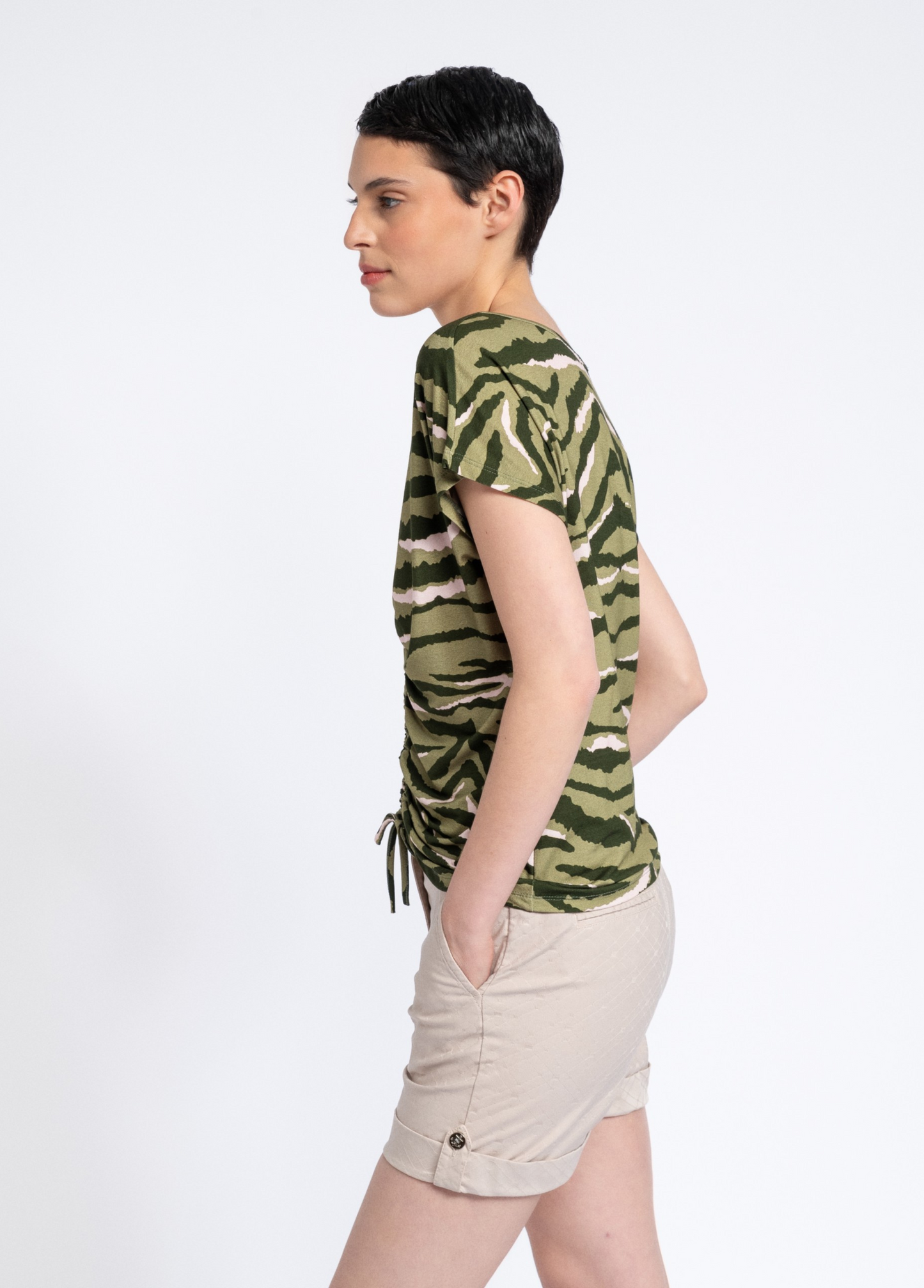 T-SHIRT ESTAMPADO ZEBRA KAKI - SMF JEANS