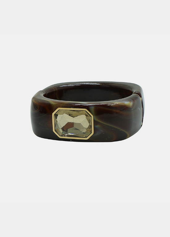 PULSEIRA EM ACRÍLICO COM PEDRA BRILHANTE NO TOPO - ALIBY